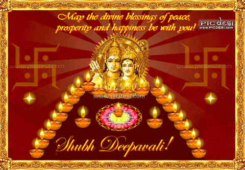 May Divine Blessings With You! Diwali Picture