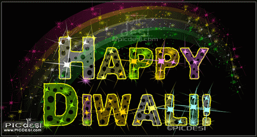 Happy Diwali Rainbow Glitter Diwali Picture