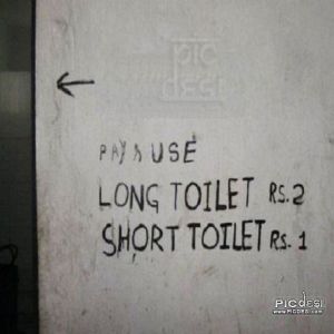 Funny Sign Long Toilet