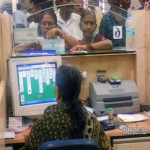 Indian Bank Employee on duty