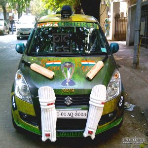 Crazy Cricket Fan's Car
