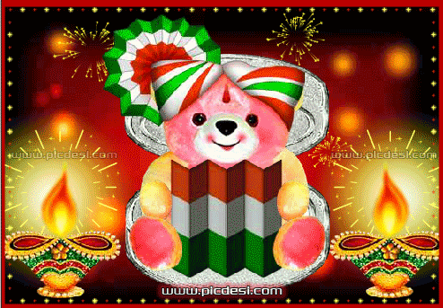 Teddy With Happy Diwali Card