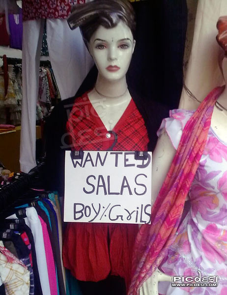 Wanted Sales Girls Funny English India Funny Picture
