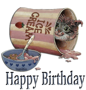 Happy Birthday Cat Ice Cream