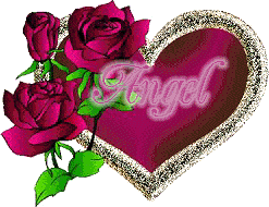 Angel Roses Heart Glitter