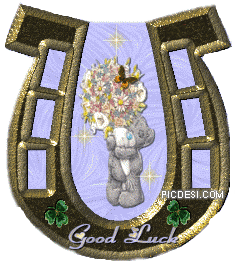 Good Luck Teddy Flowers Graphic