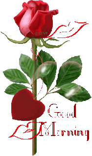 Good Morning Red Rose & Heart Good Morning Picture