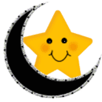 Smiling Star with Moon