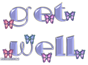 Get Well Butterflies Sparkle Graphic