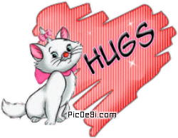 Hugs Cat & Heart Hugs Picture