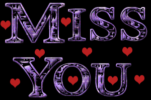 Miss You Red Hearts Glitter Miss You Picture