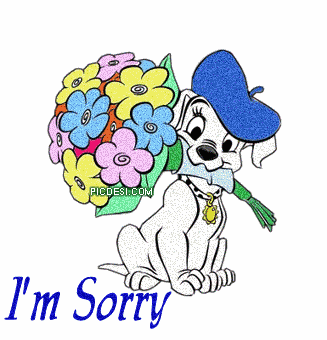 I Am Sorry Dog with Flowers Sorry Picture
