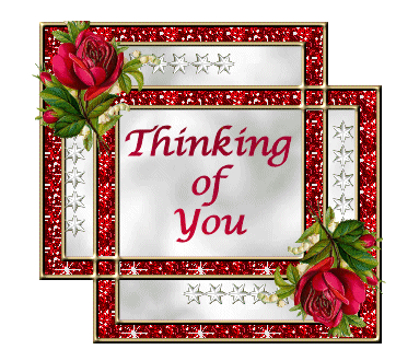 Thinking of You Red Roses Graphic
