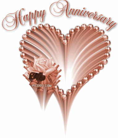 Happy Anniversary Jewel Heart Graphic