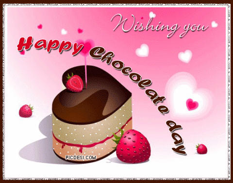 Wishing Happy Chocolate Day - Heart Chocolate