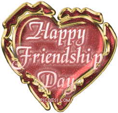Happy Friendship Day Heart Glitter