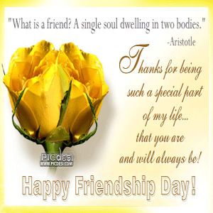 Happy Friendship Day Thanks for being special