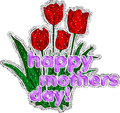 Happy Mothers Day Flowers Glitter