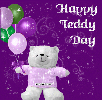 Happy Teddy Day Glitter Scrap