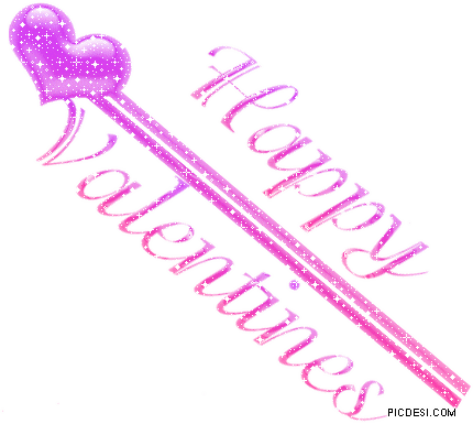 Happy Valentines Purple Glitter Valentines Day Picture