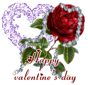 Happy Valentines Day Red Rose Sparkle Valentines Day Picture