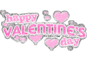 Happy Valentines Day Pink Glitter Valentines Day Picture