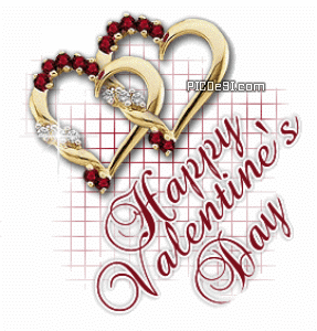 Happy Valentines Day Golden Hearts Valentines Day Picture