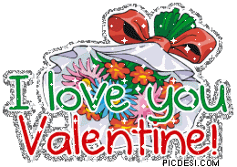 I Love You Valentine Glitter Valentines Day Picture