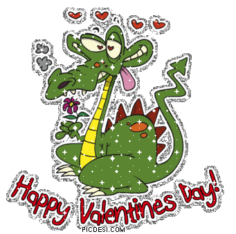 Happy Valentines Day Dragon Glitter Valentines Day Picture