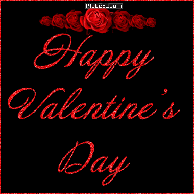 Happy Valentine’s Day Red Roses Glitter