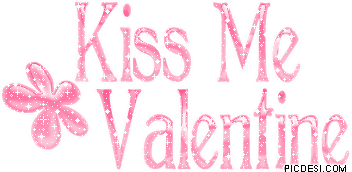 Kiss Me Valentine Glitter Valentines Day Picture