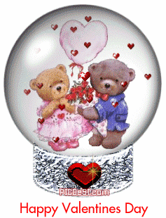 Happy Valentines Teddy Love Globe Valentines Day Picture