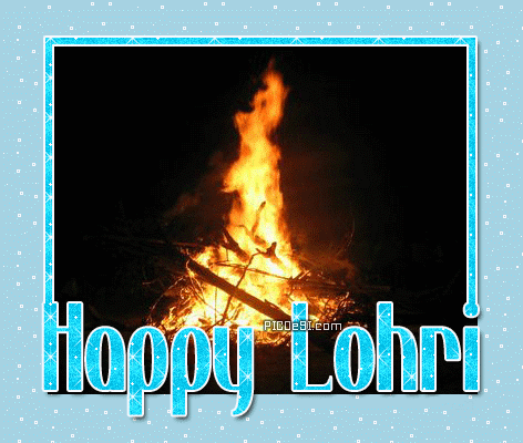 Happy Lohri Glitter Scrap Lohri Picture