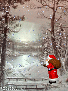 Santa claus in snowfall