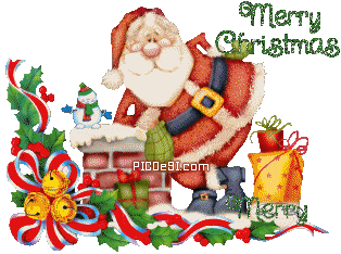 Santa Clause with Gifts Christmas Picture