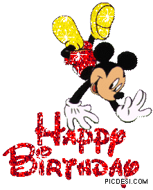 Happy Birthday Mickey Mouse Glitter Birthday Picture