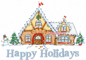 Happy Holidays SnowFall House Happy Holidays Picture