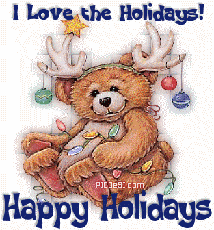 Teddy I Love the Holidays Happy Holidays Picture