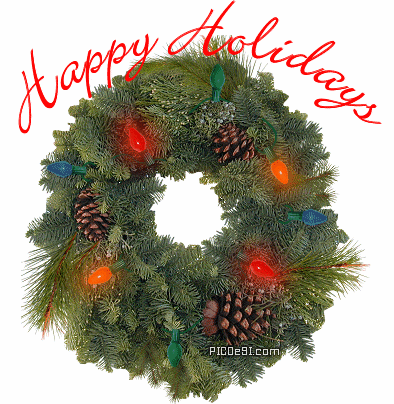 Happy Holidays Lighting Wreath