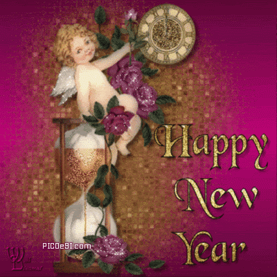 Happy New Year Kid Angel Glitter New Year Picture