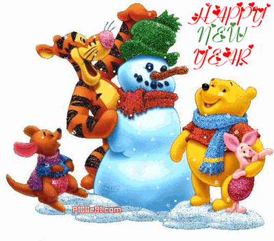 Happy New Year Pooh and Friends New Year Picture