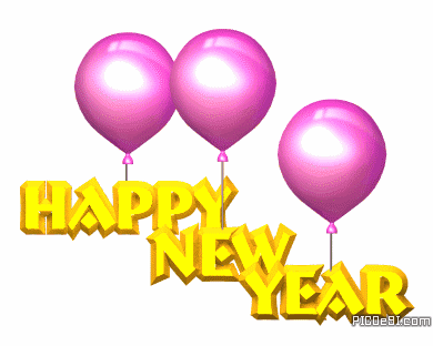 Happy New Year Baloons Flying New Year Picture