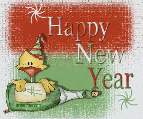 Happy New Year – Toon with Bottle