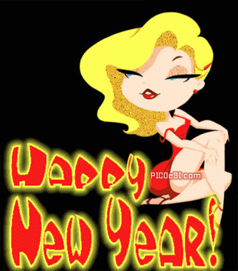 Happy New Year Stylish Girl Scrap New Year Picture