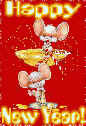 Happy New Year Mouse Enjoying Drink New Year Picture