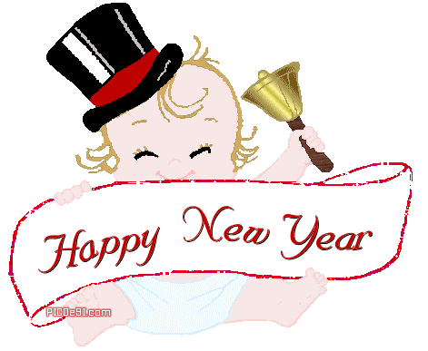 Kid with New Year Banner Scrap New Year Picture