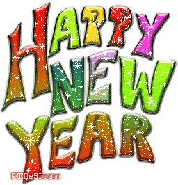 Happy New Year Colorful Glitter Scrap New Year Picture