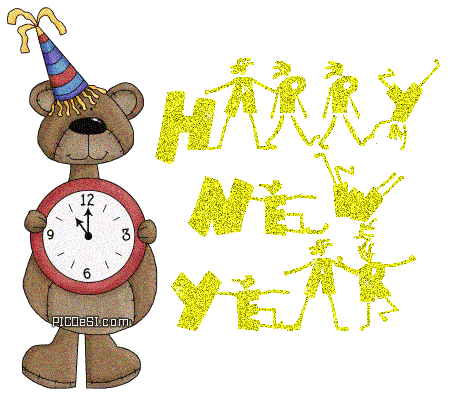 Happy New Year - Toon with Clock